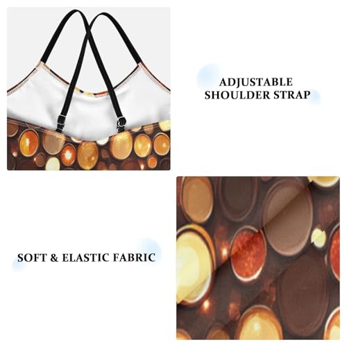 Pigsaly Girls One Piece Swimsuits Chocolate Brown Caramel Gradient Flashing Glitter Kids Cross Back Swimwear Bathing Suit 3T3