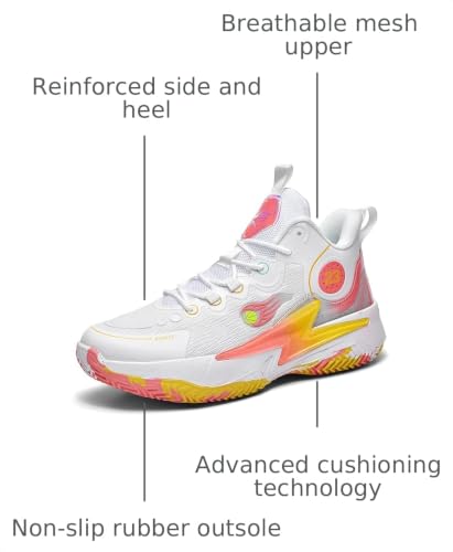 Image of Womens Mens Basketball Shoes Lightweight Fashion Breathable Comfortable Non Slip Sport Indoor Outdoor Sneakers for Unisex