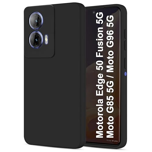 Image of SBMS Silicone Back Cover Case for Motorola Edge 50 Fusion 5G / Moto G85 5G / Moto G96 5G | Soft Micro-Fibre Lining Inside | Camera Protection Bump | Shockproof Back Cover Case for Moto G96 5G (Black)