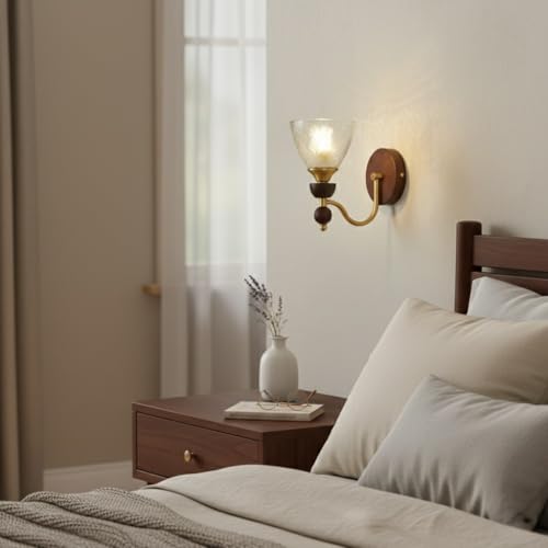 Aplique de pared madera sapeli para solucionar pasillos oscuros E27 3