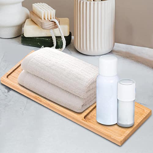 Bandeja de madera para baño Qectial organización rectangular B individual hogar 5