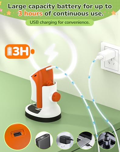 Mikroskop für Kinder mit Stand: Digitales Handmikroskop 100 – 1000 x: LCD-Display 4 K, 2,0 Zoll, USB, tragbar, Taschenmikroskop, mit wissenschaftlichen Kits, 15 Folien, 32 GB Speicherkarte