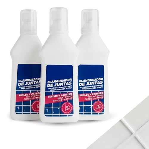 Blanqueador de Juntas, Lechada en liquido, Blanquea las juntas de paredes y suelos de toda la casa, Retrasa la aparición de juntas ennegrecidas, Uso Directo, 3 unidades