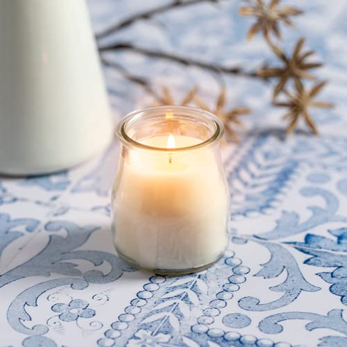 DISOK Lote 24 Velas Aromática de Cristal con Tapa, Detalles velas para eventos, decoración hogar, detalles de boda. (Blanco)