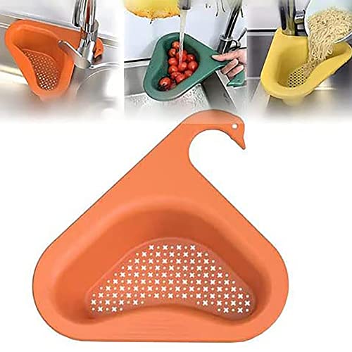 Porte Évier Triangle Égouttoir Filtrant Suspendu Multifonctionnel,Panier de Crépine D'évier de Cuisine d'angle,Filtre D'évier Triangulaire Cuisine,Panier de Vidange Cygne,4 Pack Cover