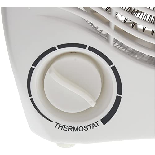 Comfort Zone Cz40 750/1,500-Watt Fan-Forced Electric Portable Space Heater With Adjustable Thermostat, Overheat Protection And Safety Tip-Over Switch, White #TOP2