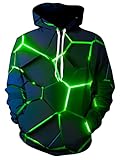 pullover print damen Funny and Cool Print Hoodies: Allover printed with colorful and funny patterns: Galaxy,Flamingo,Cat,Wolf,Colored oil splash,Geometry.