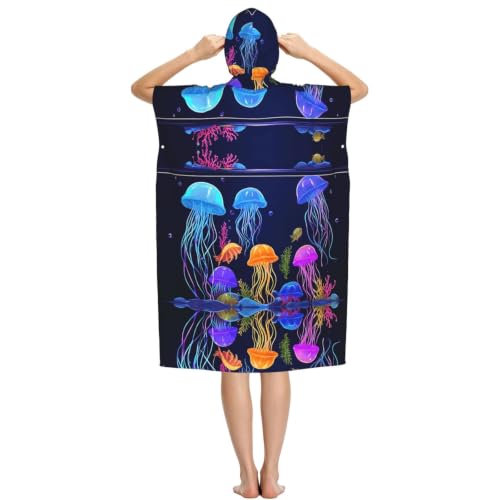 Poncho à capuche microfibre léger et absorbant pour le surf