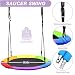 Swing Set with 35 Saucer Swing, Sensory Swing Set, Metal Swing Stand with Saucer Swing, X-Shaped Swing Frame, Hammock Chair with Stand, w/4 Ground Stakes, for Indoor and Outdoor 330LBS (Multicolor), Image 4 Swing Set with 35 Saucer Swing, Sensory Swing Set, Metal Swing Stand with Saucer Swing, X-Shaped Swing Frame, Hammock Chair with Stand, w/4 Ground Stakes, for Indoor and Outdoor 330LBS (Multicolor), Image 4