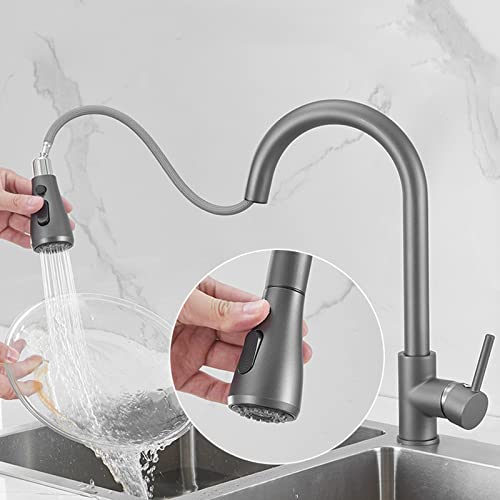 Robinet de cuisine mitigeur gris laiton résistant à l'usure - 3