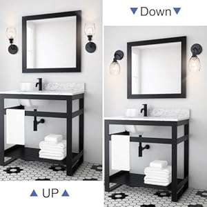Xinbei lighting wall sconce 1 light bathroom vanity wall light with clear glass matte black finish xb w1210 1 mbk  urban country home decor