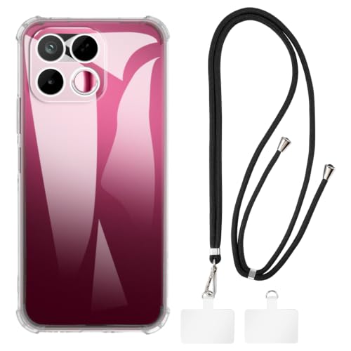 Shantime �P�[�X�ƃN���X�{�f�B�X�g���b�v�Z�b�g OPPO Realme 16T 5G RMX5268 �Ƃ̌݊������� �g�уJ�o�[�Ƌ����o�b�N���t�������\�l�b�N�X�g���b�v�����2���̃p�b�`�t��(�N���A + �u���b�N)
