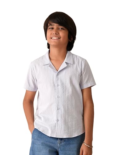 Image of Amazon Brand - Symbol Kids Boy's Half Sleeves Striper Regular Fit Shirt