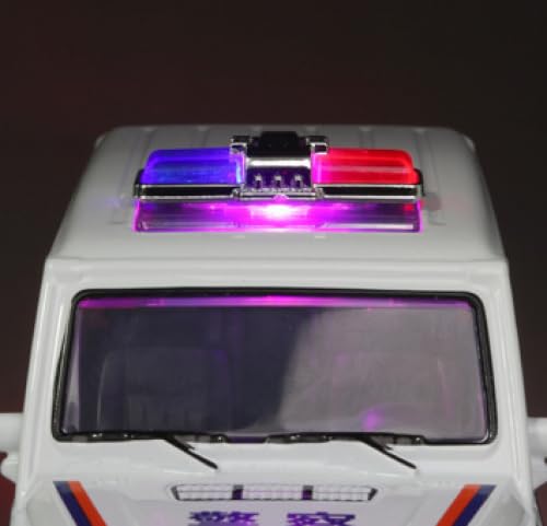 Image of Exclusive Alloy Metal Pull Back Die-cast Car Scale Model with Sound Light Mini Auto Toy for Kids Metal Model Toy Car with Sound and Light(AMG -Police CAR White)