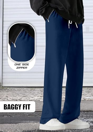 Image of FTX Men Solid Baggy Fit Blue Track Pant (863 4) S