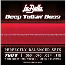 La Bella 760T White Nylon Tapewound Bass Strings - Standard