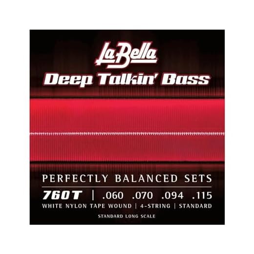 La Bella 760T White Nylon Tapewound Bass Strings - Standard
