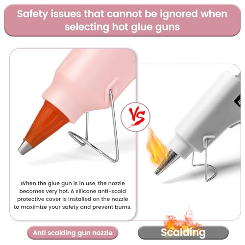 Image of Hot Glue Gun Kit with 30 Glue Sticks, 20W Mini Glue Gun Set (Pink) | Fast Preheating, Compact, Hot Melt Glue Gun Ideal for School Classroom Crafts DIY Arts and Quick Home Repairs