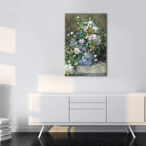 木枠付きの完成品 複製画 ルノワール［世界の名画コレクション］『春の花 (春のブーケ)』 静物画 花と花瓶 印象派 印象主義 ルノアール 贈答 ギフト インテリア 玄関に飾る絵 居間に飾る絵 リビングに飾る絵 (40x60cm（16x24in）,A) [2]