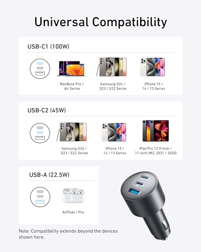 Anker 167.5W Max 3-Port Ultra-Compact USB C Fast Charging Car Charger - image 7