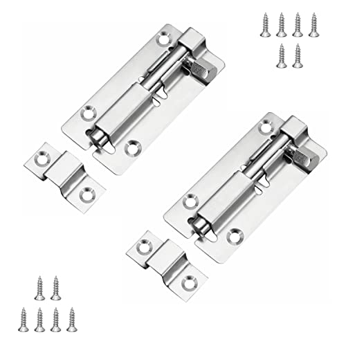 JelKen 2 Pack Door Lock Bolts 3"(75mm)