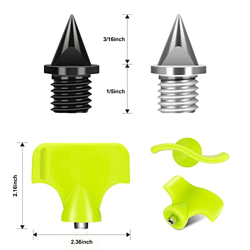 Image of 4.8mm 3 /16 Inch Track Spikes, 100 Pieces Hard Steel Spikes for Track Shoes, Track and Cross Country Spikes with Spike Wrench, Replacement Spikes for Sprint Sports Short Running Shoes