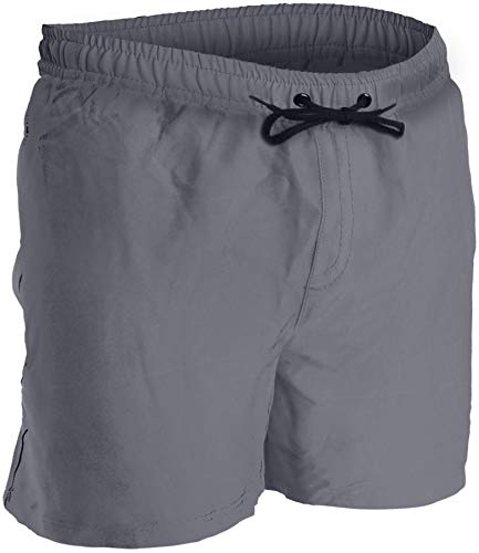 Fort Isle Mens Swim Trunks 7 inch Inseam | Mens Swimming Trunks and Beach Shorts | Mens Swim Shorts | Men's Swimwear | Mens Bathing Suits Gray