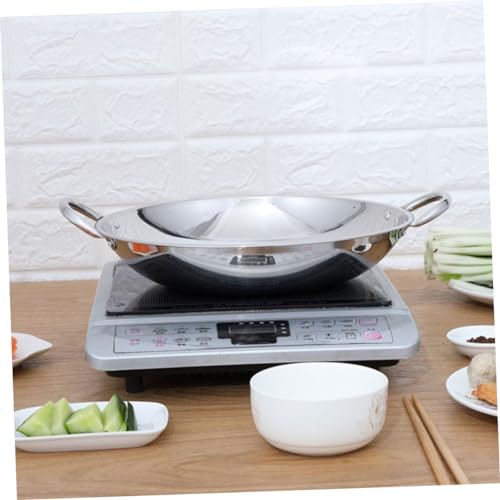 Olla Wok de Acero Inoxidable con Dos Mangos y Fondo Redondo miniatura 3