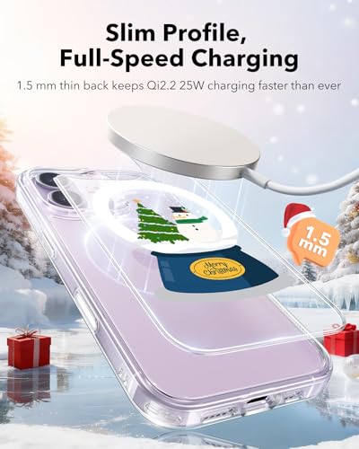 Image of ESR for iPhone 17 Case, Camera Control Cover, Compatible with MagSafe, Shockproof Military-Grade Protection, Magnetic Phone Case for iPhone 17, Classic Hybrid Case, Christmas Globe