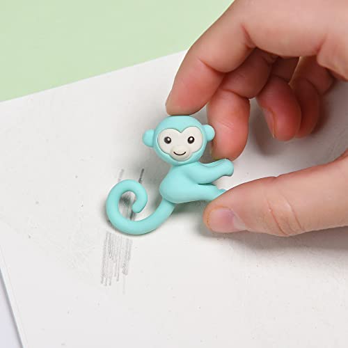 32 Pcs Pencil Eraser Toppers for Kids, 3D Cute Monkey Pencil Top Erasers Cap Erasers - Thumbnail 4