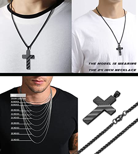 SAM & LORI Gifts for Teens/Men, American Flag Cross Necklace for Son/Boyfriend/Husband/Father on Birthday/Graduation/Fathers Day4
