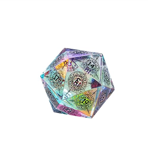 Image of UDIXI 30mm Prism Glass D20 Dice Large 20 Sided DND Dice for Tabletop Games | Premium Gift Box, DM Gift, for Dungeons and Dragons Role Playing Games