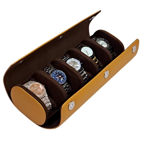 Image of THE CASE PU Leather Premium Smart Watch Case for Men & Women For 5 Slots Watch Roll Organizer