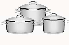 Jogo de Panelas com Fundo Triplo, Tramontina, Solar 65510740, Inox