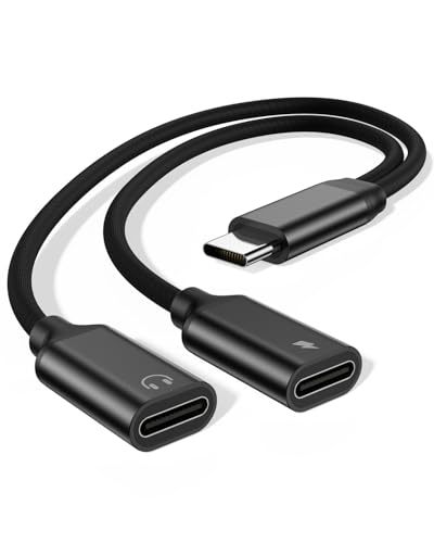 USB C Splitter 1 zu 2,USBC Verteiler Doppelstecker, USB-C Kopfh&ouml;rer Adapter und Laden f&uuml;r iPhone 17/16/15 /Plus/Pro/Pro Max/iPad/Air/Mini,Samsung S25/S24 S23/S22/S21/S20 Ultra,Google,Laptop usw