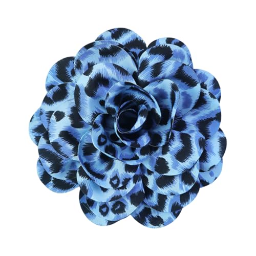 Image of Dainty Fabric Leopard Rose Flower Large Brooch Lapel Pins Handmade Big Flower Brooches Pin Classic for Women Wedding Party Dance Banquet Dress Suit Clothes Accessories Jewelry Gifts 190mm