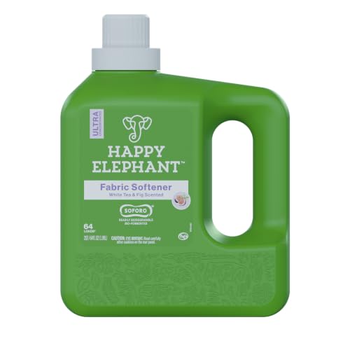 Happy Elephant Liquid Fabric Softener, White Tea & Fig, 64 F...