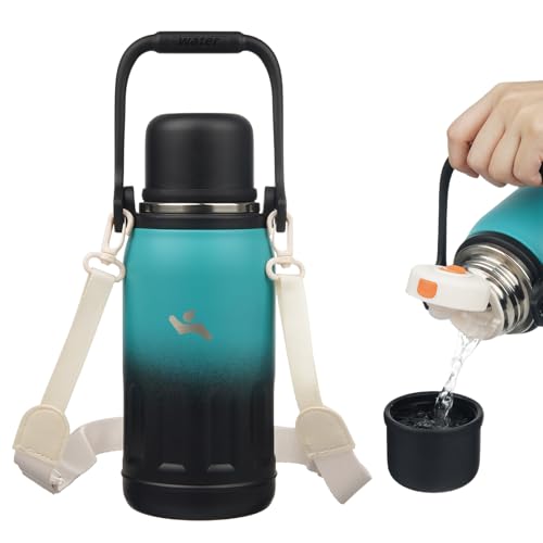 Konokyo 27oz Thermos for Cold Drinks, Insulated Water Bottle, Teal Black