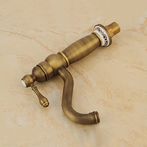 Robinet de salle de bain doré rétro pour lavabo ancien - 7