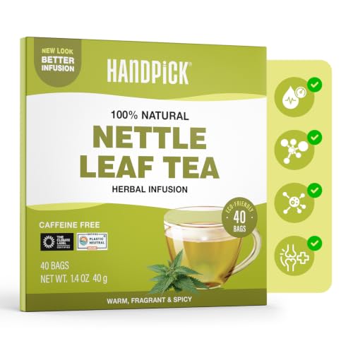 Image of HANDPICK Nettle Leaf Tea (40 Tea Bags) 100% Pure Leaf Tea, No Additives