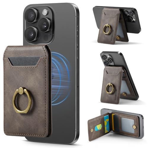 Porte-cartes pour iPhone 16 15 14 Pro Max étui portefeuille magnétique et support béquille