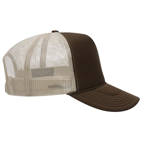 Image of OTTO Polyester Foam Front 5 Panel High Crown Mesh Back Trucker Hats in 97, Bulk, Wholesale