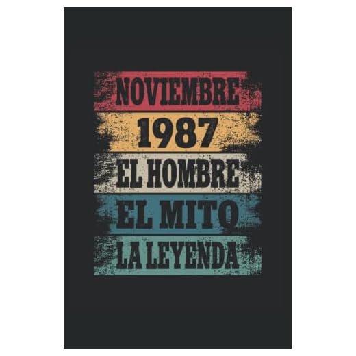 Noviembre 1987 - El Hombre - El Mito - La Leyenda: Regalos Originales para Hombre Papá Abuelo Hermano - Diario, Cuaderno De Notas, Apuntes O Agenda