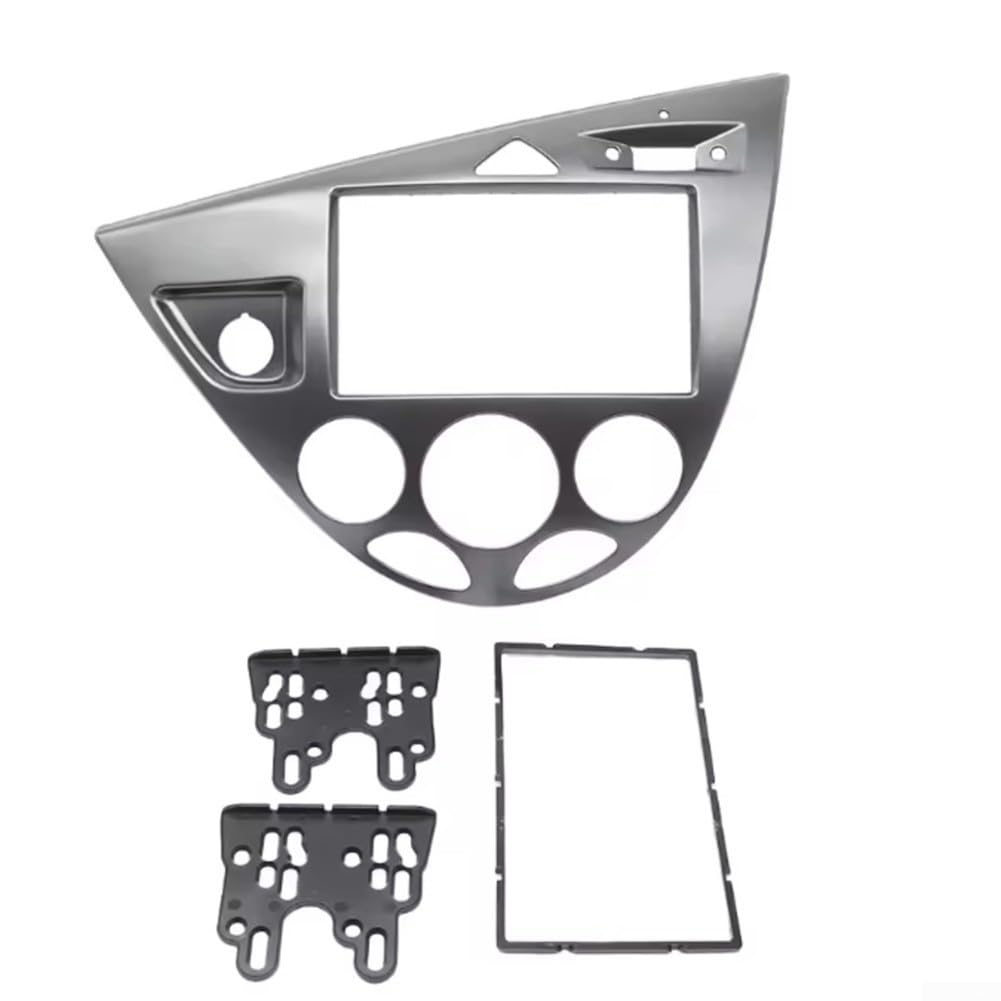 Panel Instalación 2 DIN Plástico para ford para fiesta 98-06(Silver Gey)