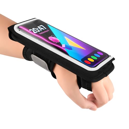 Kebrela Running Armband for Phone, Adjustable Reflective Sports Wristband & Forearm Band for iPhone 17/16/15/14/13 Pro Max Samsung Galaxy S23/S22, up to 7', Secure Fitness Phone Holder for Men Women