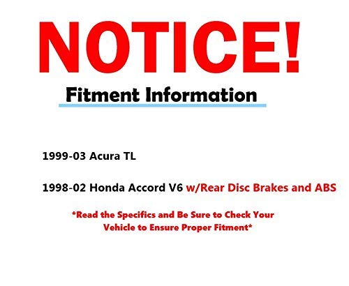 Image of Detroit Axle - Pair Rear Wheel Bearing and Hubs Assembly for 1999-2003 Acura TL, 1998-2002 Honda Accord [V6 Models only - Rear DISC], 5 Lug w /ABS