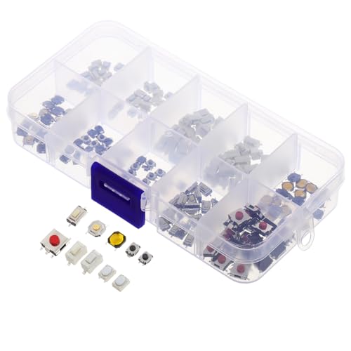 MOLUCKFU 200Pcs Car Remote Control Replacement Push Button Switches Kit, Mini Momentary Touch Switch Buttons for Automotive Circuit Boards and Electrical Key Fob Repair