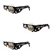 Set of 3 Solar Eclipse Glasses, ISO 12312-2 compliant and CE certified Eclipse Glasses for Direct Sun Viewing (Sun Circles)