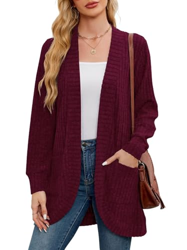 Image of BELAROI Women Plus Size Cardigan Sweater Fall Outfit