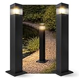 SSC-LUXon 2x RABELA Wegeleuchte Außen schwarz IP44 - inkl. LED G9 warmweiß 3W - Design Sockelleuchte Pollerleuchte für Garten & Terasse